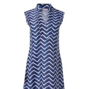 JUDE CONNALLY Kristen Navy Print Dress  size L.